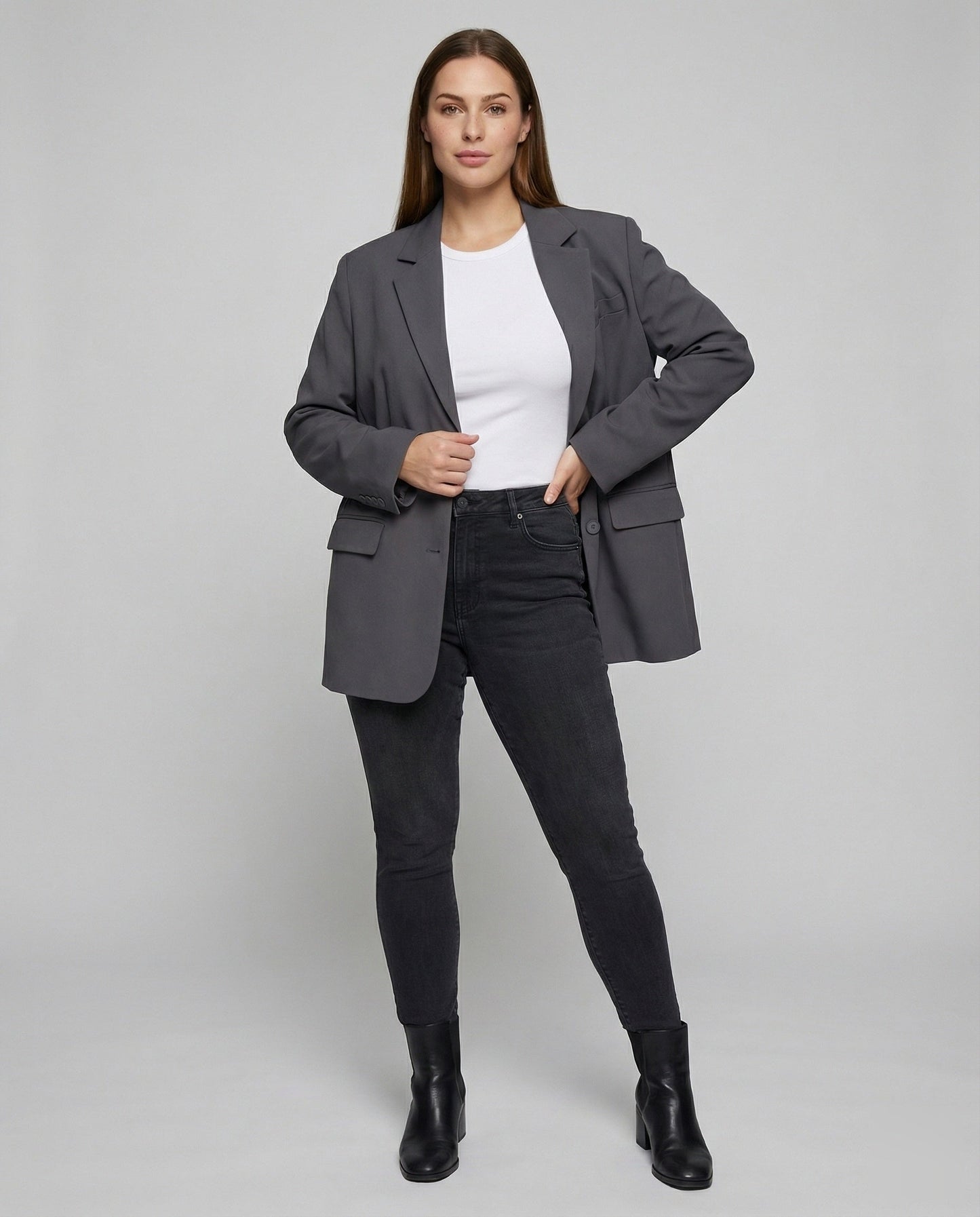 Damen Asymmetrischer Longblazer Modern - Eveloria