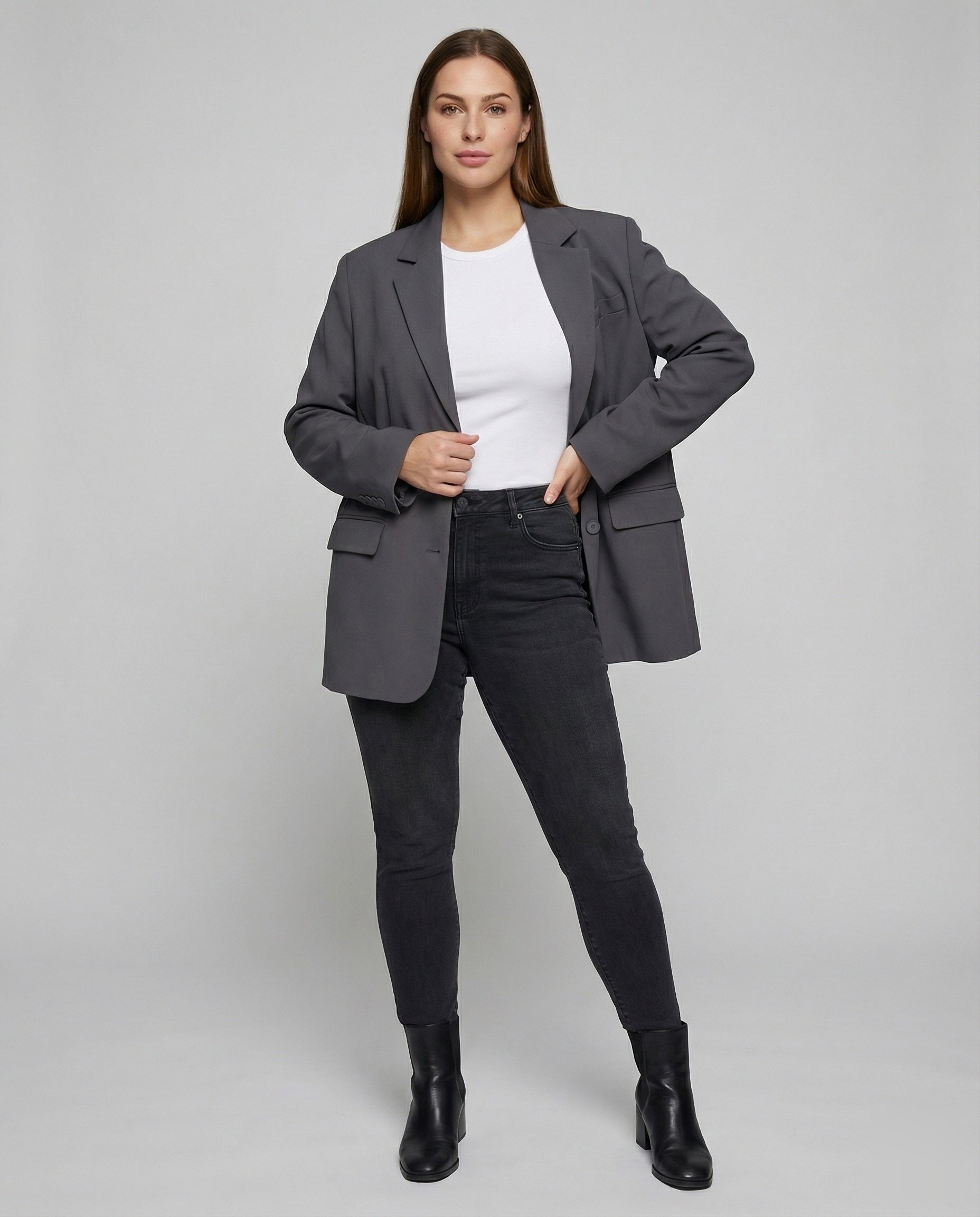 Damen Asymmetrischer Longblazer Modern - Eveloria