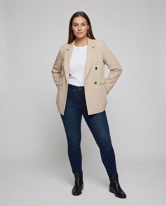 Damen Zweireihiger Blazer Markenblazer - Eveloria