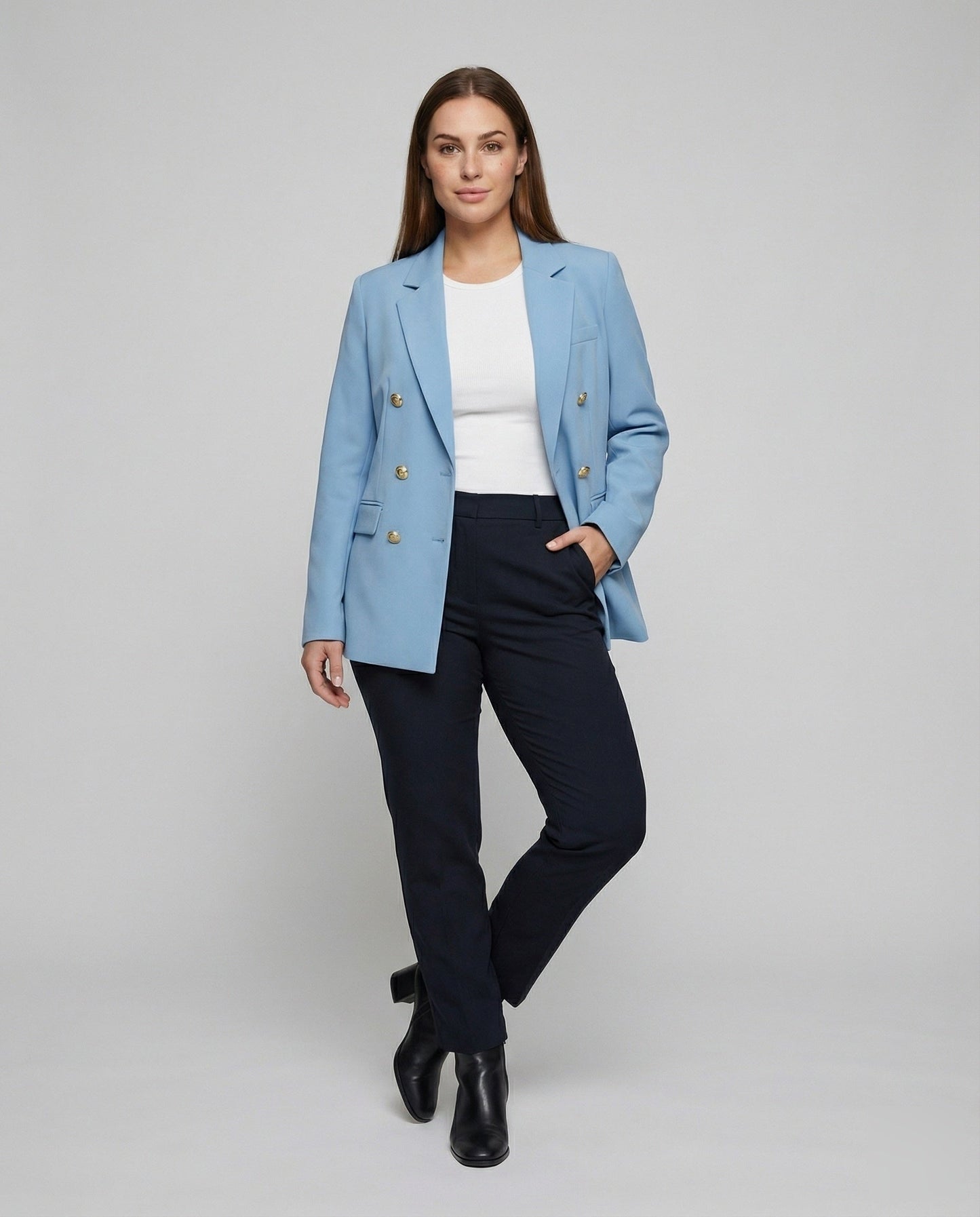 Damen Doppelreiher Blazer Edel Goldene Knöpfe - Eveloria