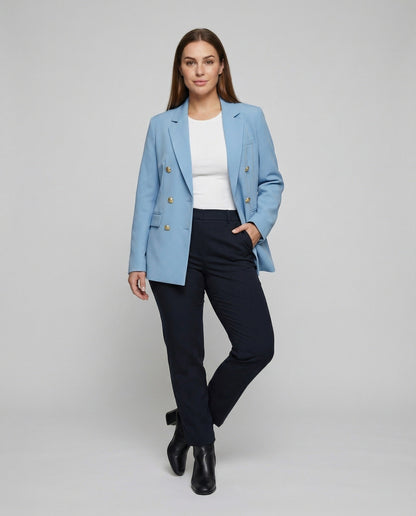 Damen Doppelreiher Blazer Edel Goldene Knöpfe - Eveloria