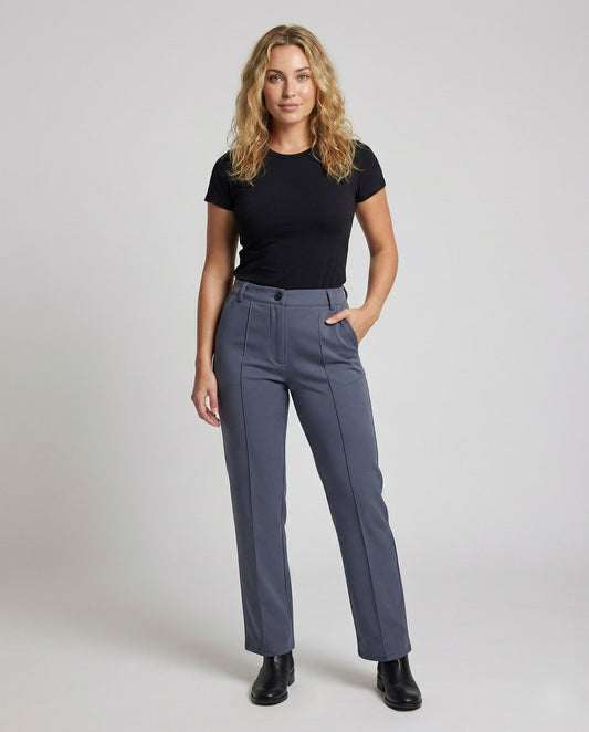 Damen Bügelfaltenhose Anzugset Schwarz - Eveloria