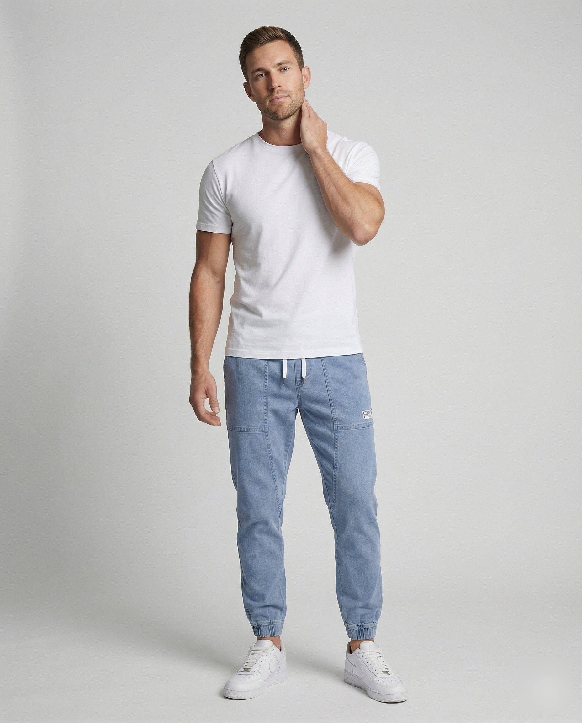 Herren Jogginghose Elastikbund Jeansstoff Bequem - Eveloria