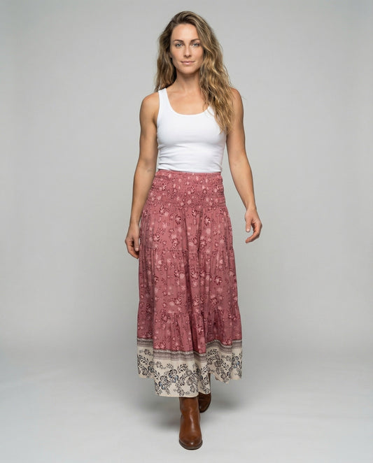 Damen Langrock mit floralem Muster - Eveloria
