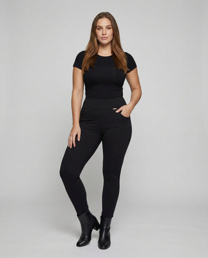 Damen taillenformende Leggings mit Eingrifftaschen - Eveloria