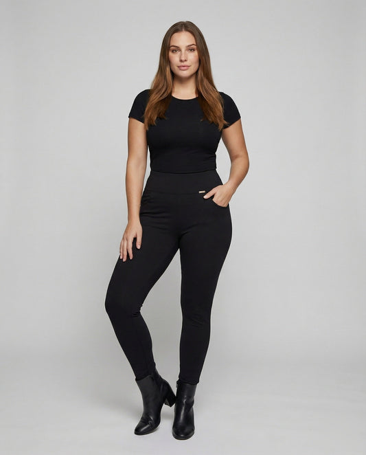 Damen taillenformende Leggings mit Eingrifftaschen - Eveloria