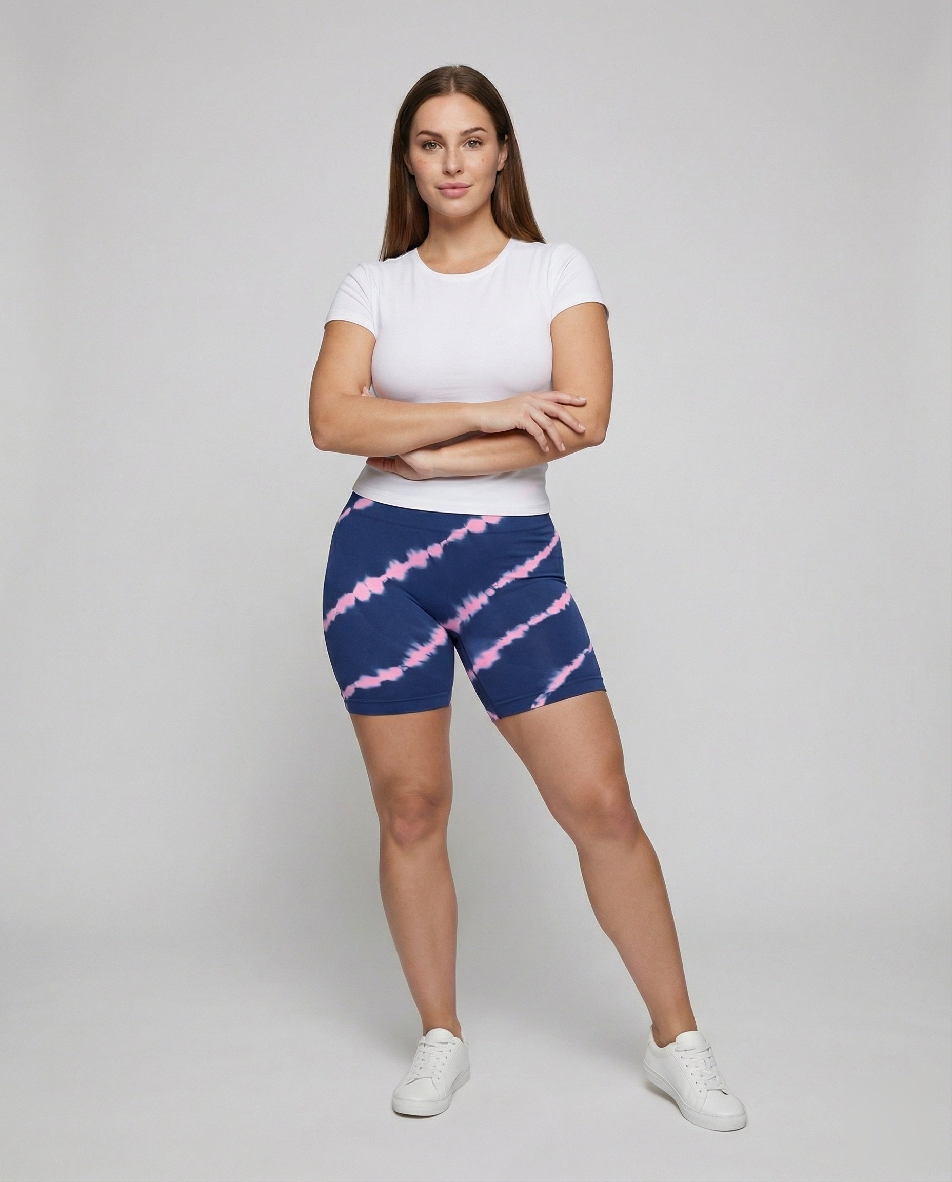 Damen Radler-Leggings Jersey Taillenformend Schwarz - Eveloria