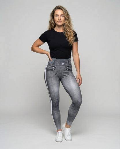 Damen Kontur Leggings Jeansoptik Po-Lift - Eveloria