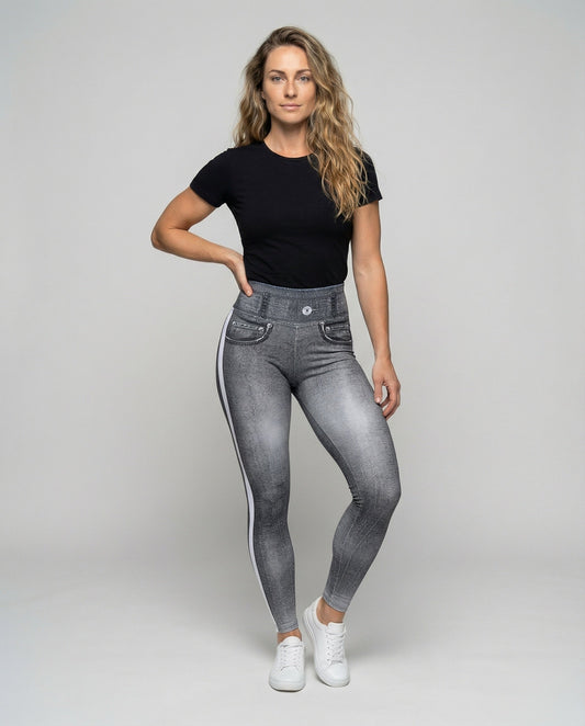 Damen Kontur Leggings Jeansoptik Po-Lift - Eveloria