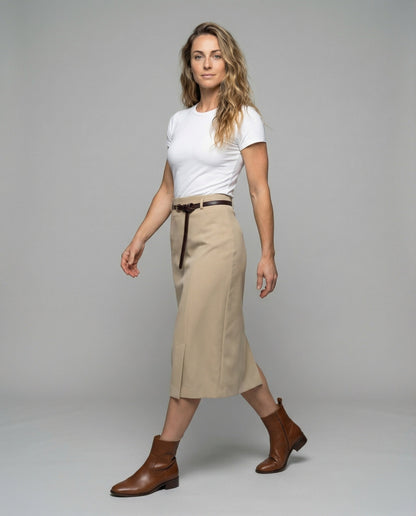 Damen Midirock Wickelrock mit Ziergürtel - Eveloria