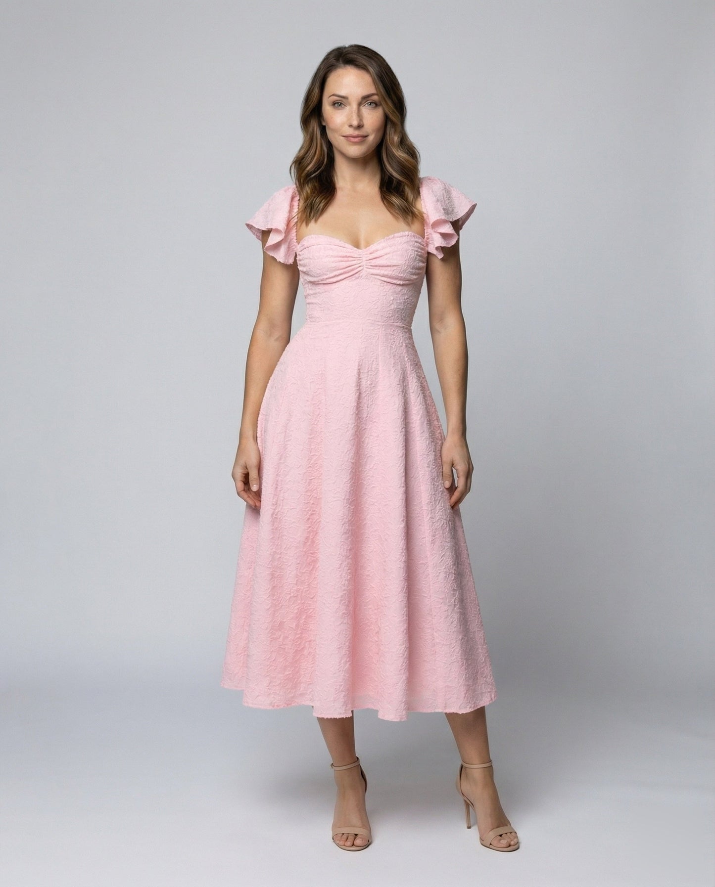 Damen Midikleid Jacquard-Tellerrock - Eveloria