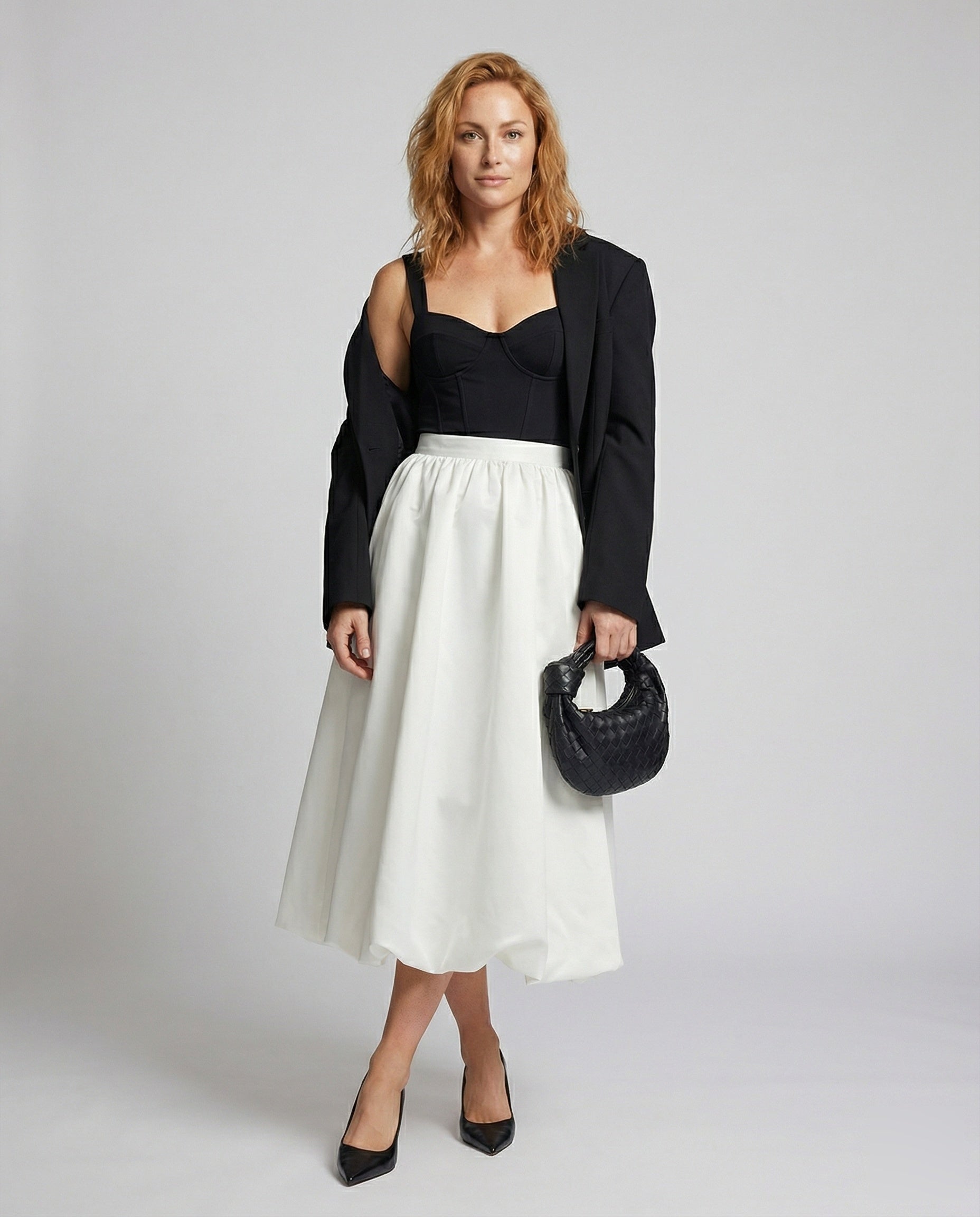 Damen Midirock Voluminös Tulpen-Saum - Eveloria