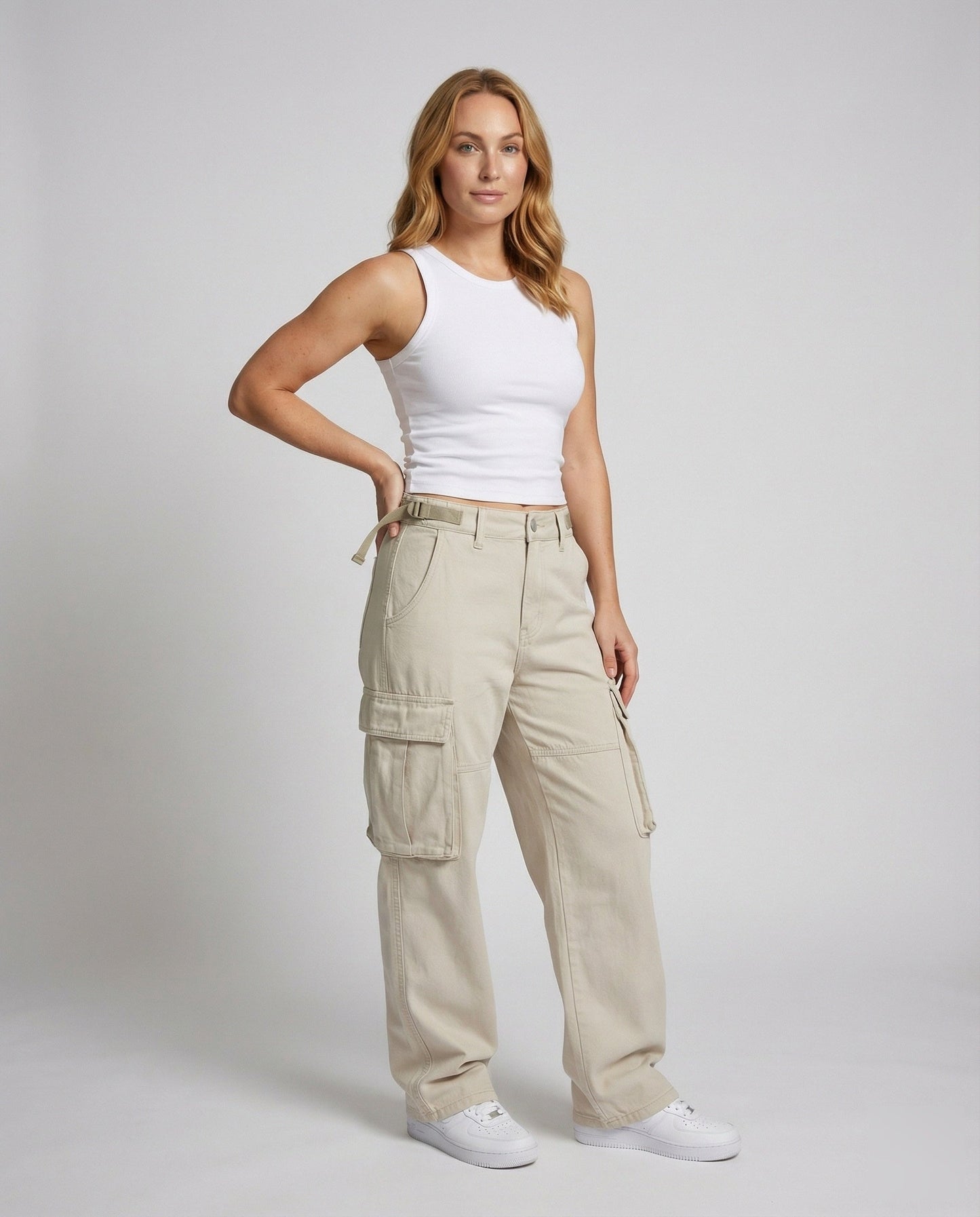 Damen Cargo-Hose Weite Fit Klappentaschen - Eveloria