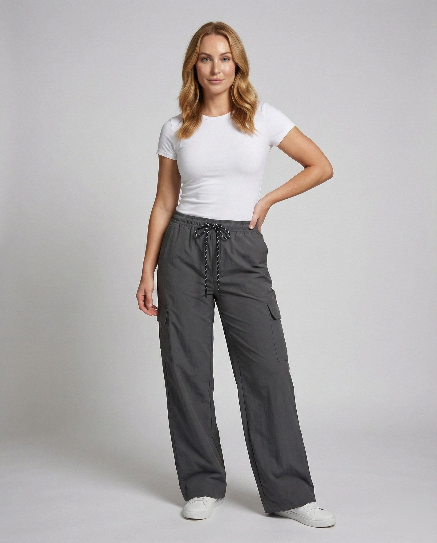 Damen Cargohose Weite Tunnelzug Bein - Eveloria