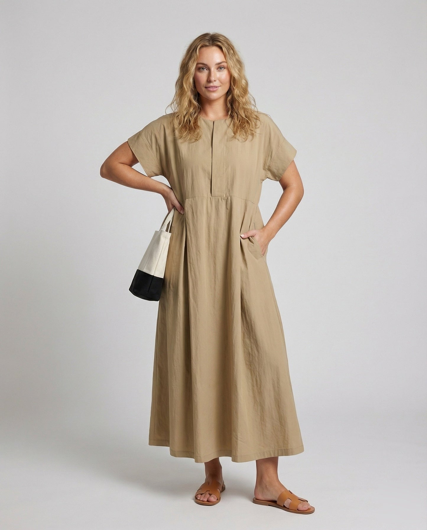 Damen Maxikleid Weit Kastig - Eveloria