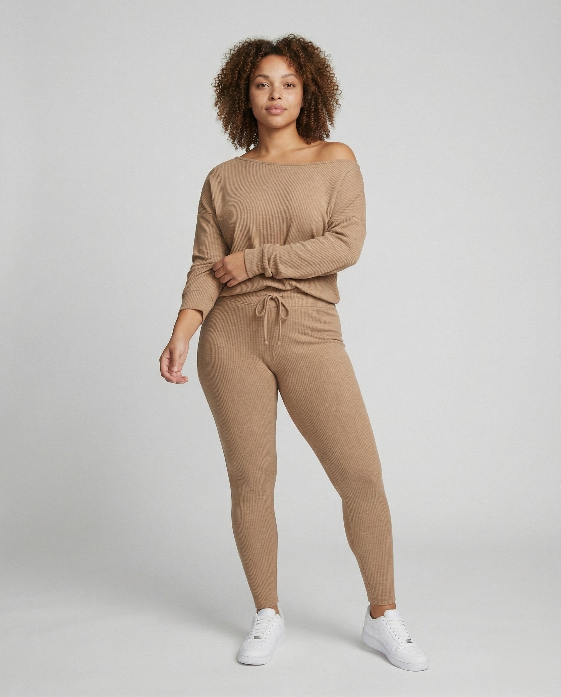 Damen Strick-Loungewear-Set Oversized-Schultern - Eveloria