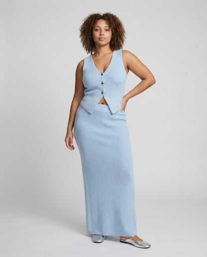Damen Strickensemble V-Ausschnitt Weste - Eveloria