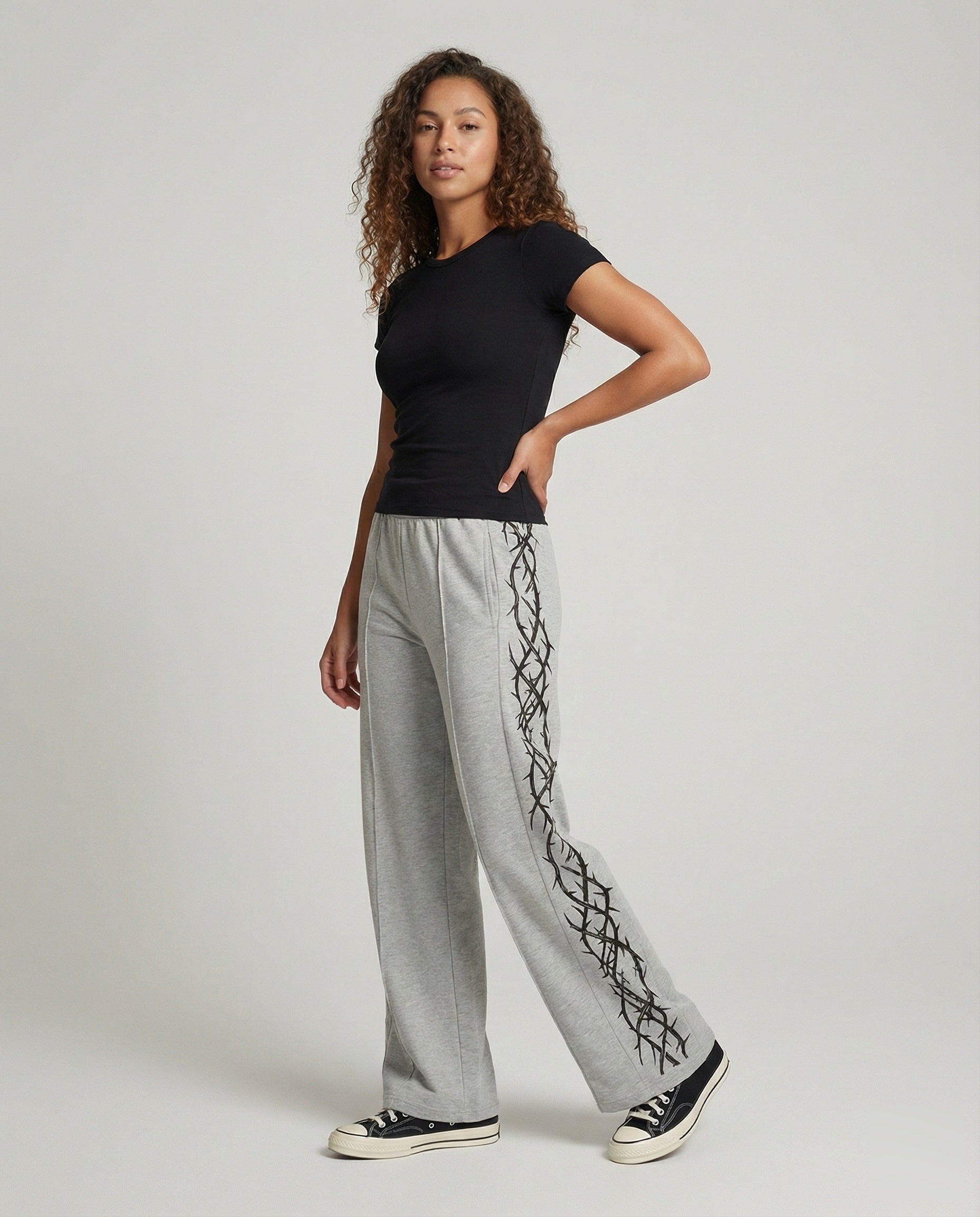 Unisex Jogginghose Stacheldraht-Print Weite Passform - Eveloria