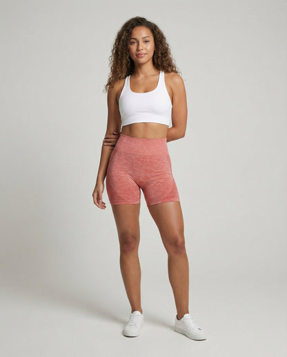 Damen Nahtfreie Sport-Bermuda Strukturzonen Schwarz - Eveloria