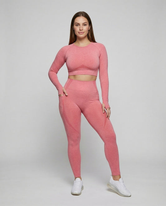 Damen Sportleggings Nahtlos Formender Po Schwarz - Eveloria
