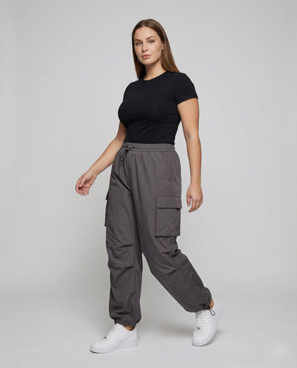 Damen Oversize Cargohose Utility Stil - Eveloria