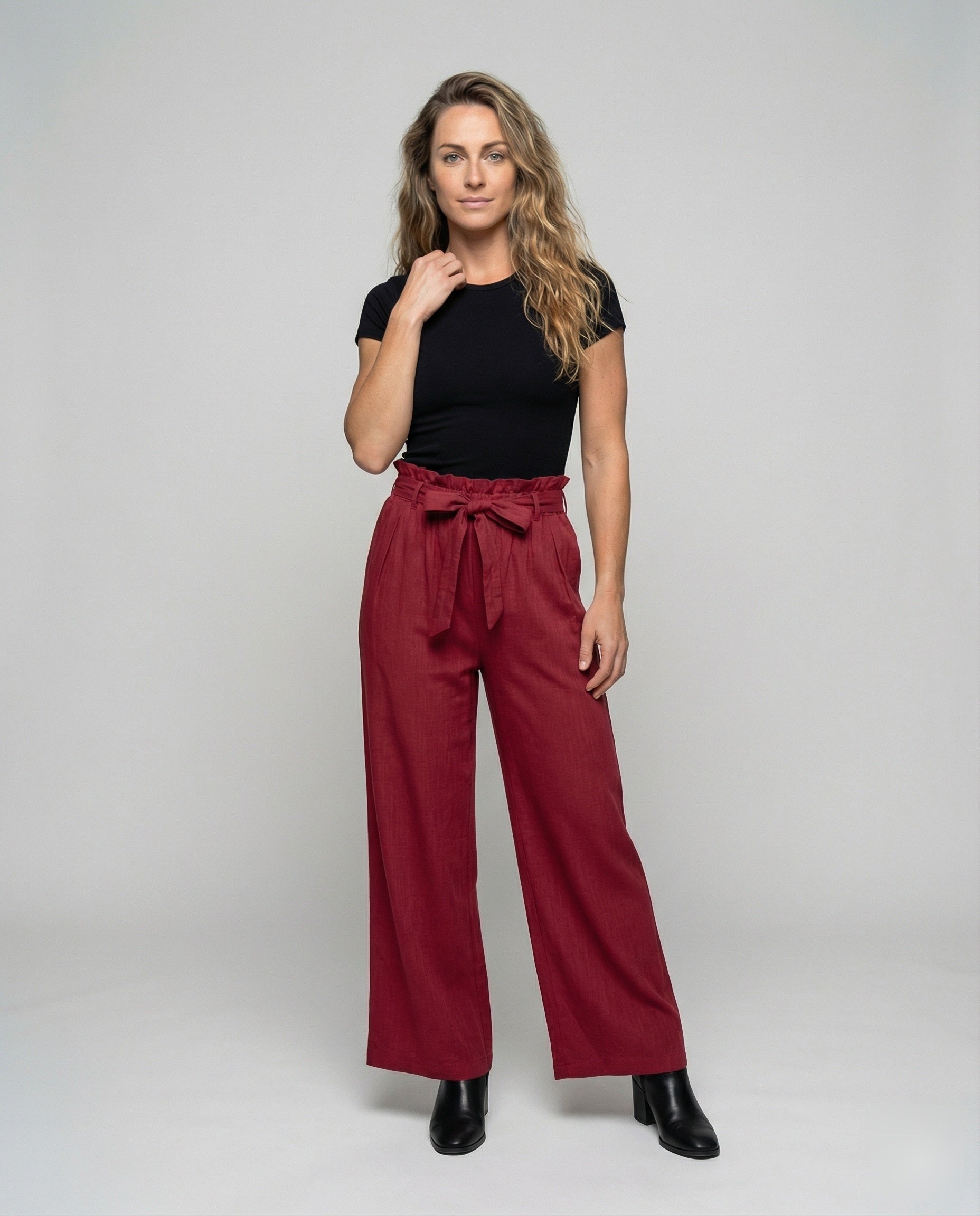 Damen Paperbag-Hose Geraffter Bund - Eveloria