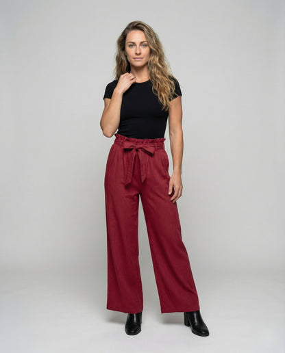 Damen Paperbag-Hose Geraffter Bund - Eveloria