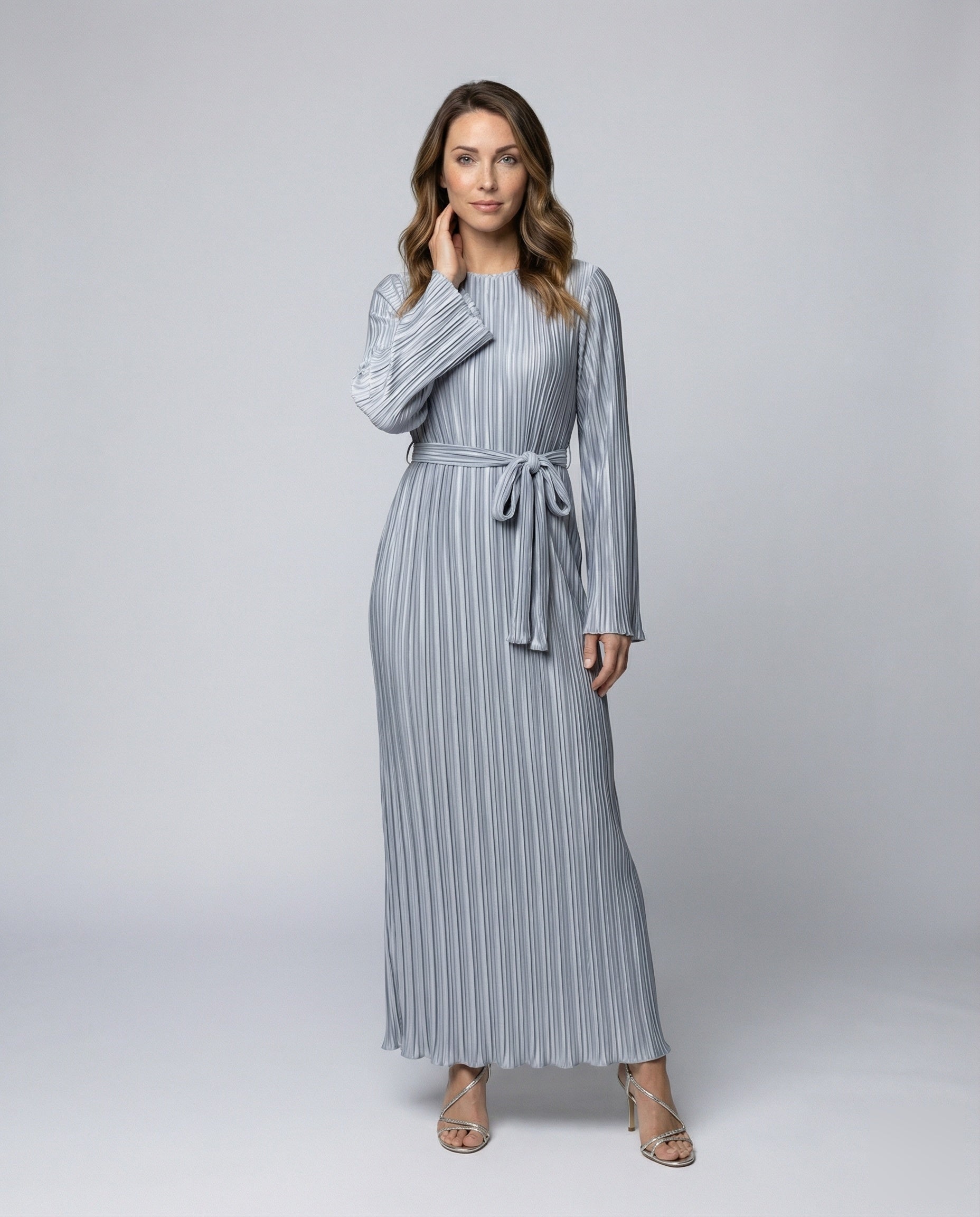 Damen Maxikleid Plissiertes Taillenband - Eveloria