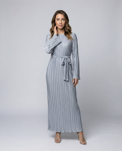 Damen Maxikleid Plissiertes Taillenband - Eveloria