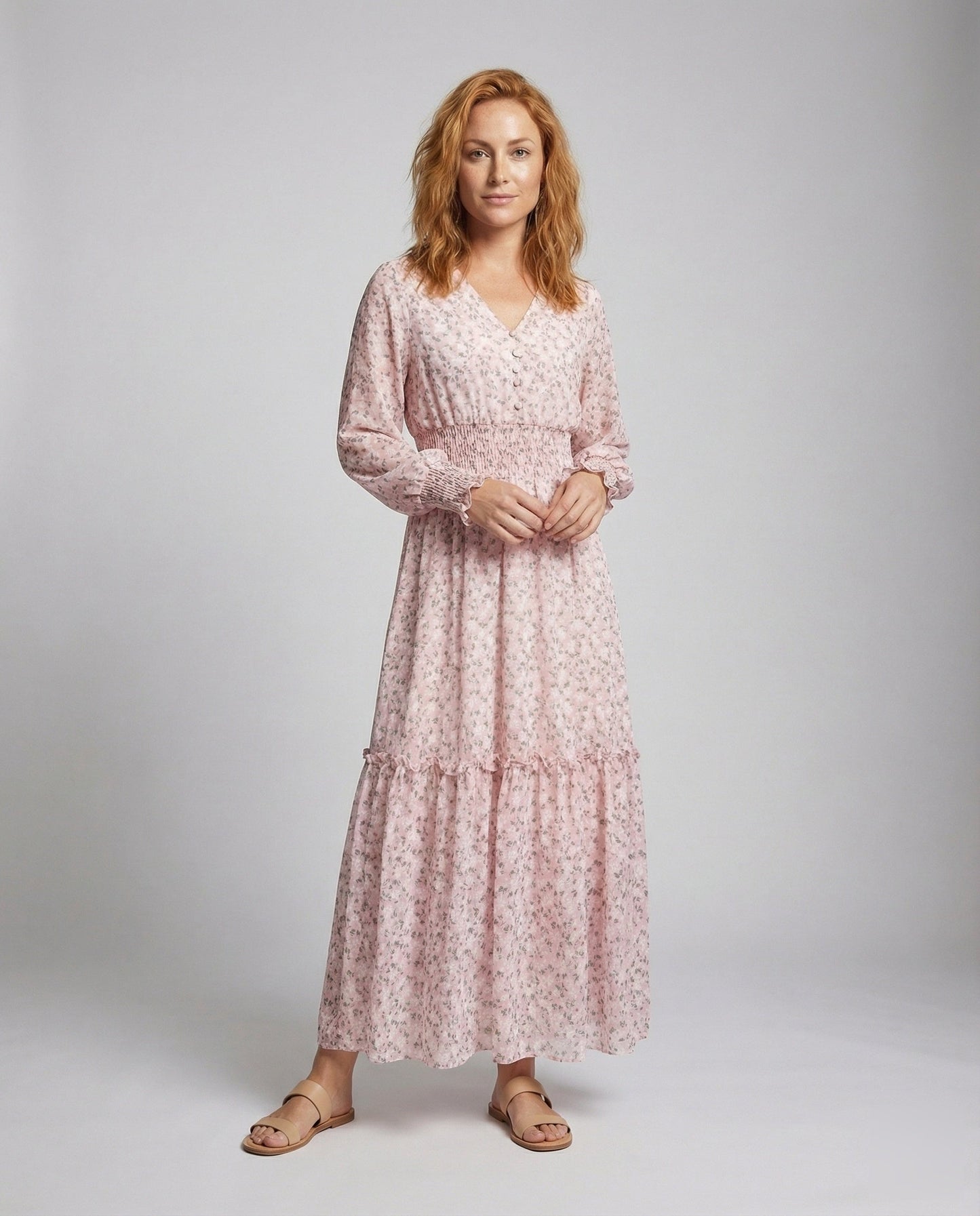 Damen Maxikleid Chiffon Stufenrock Romantisch - Eveloria
