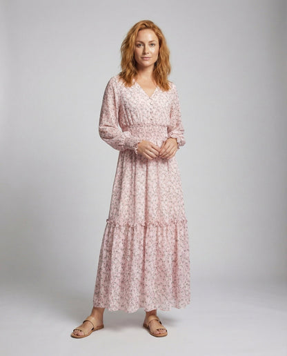 Damen Maxikleid Chiffon Stufenrock Romantisch - Eveloria