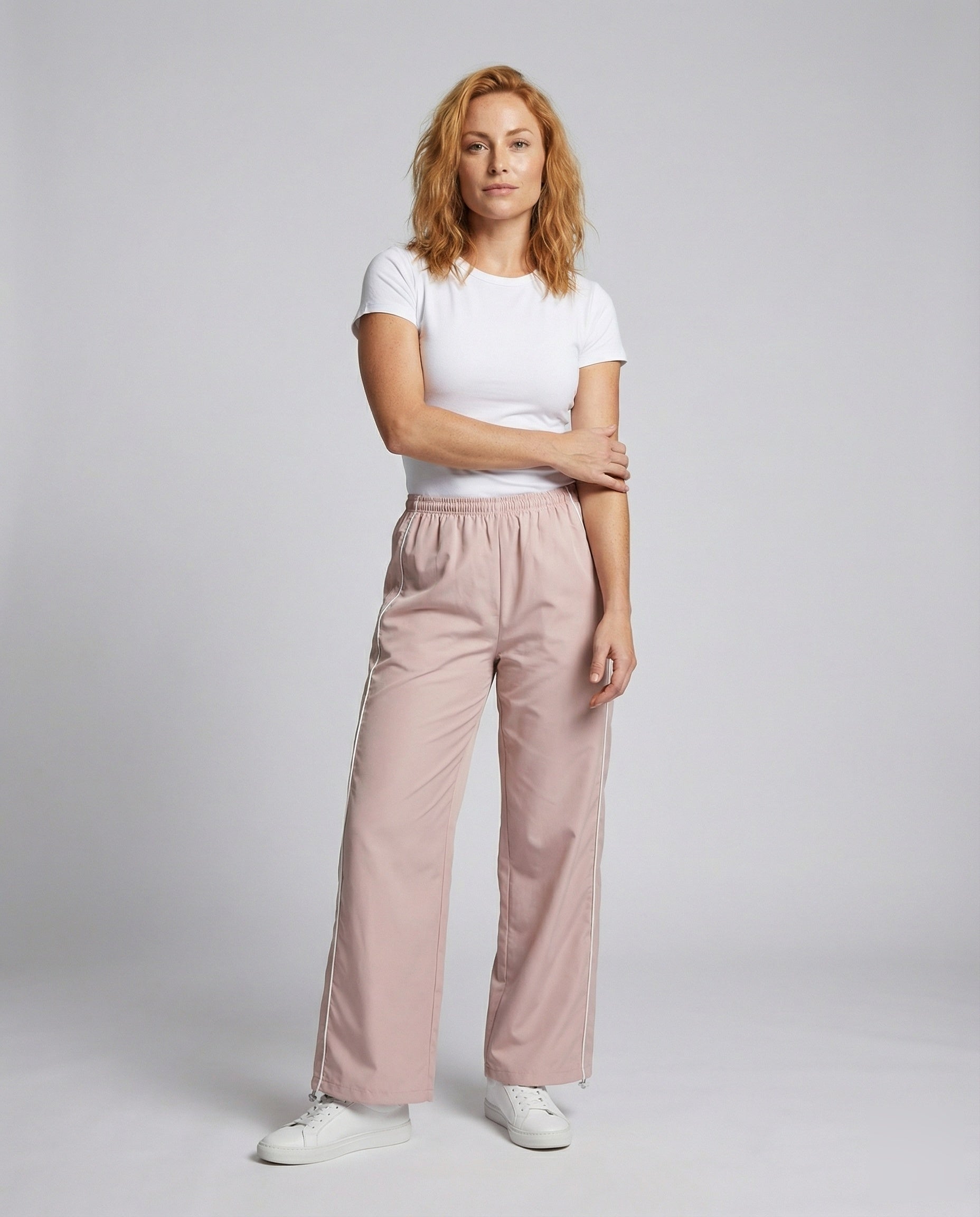 Damen Satin Jogginghose Paspeliert Schwarz - Eveloria