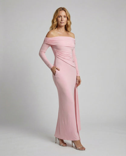Damen Abendkleid Schulterfrei Mit Schleppe - Eveloria