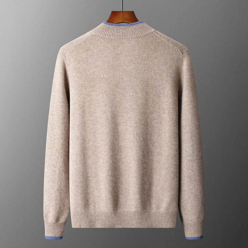 Herren Strickjacke Reißverschluss Stehkragen