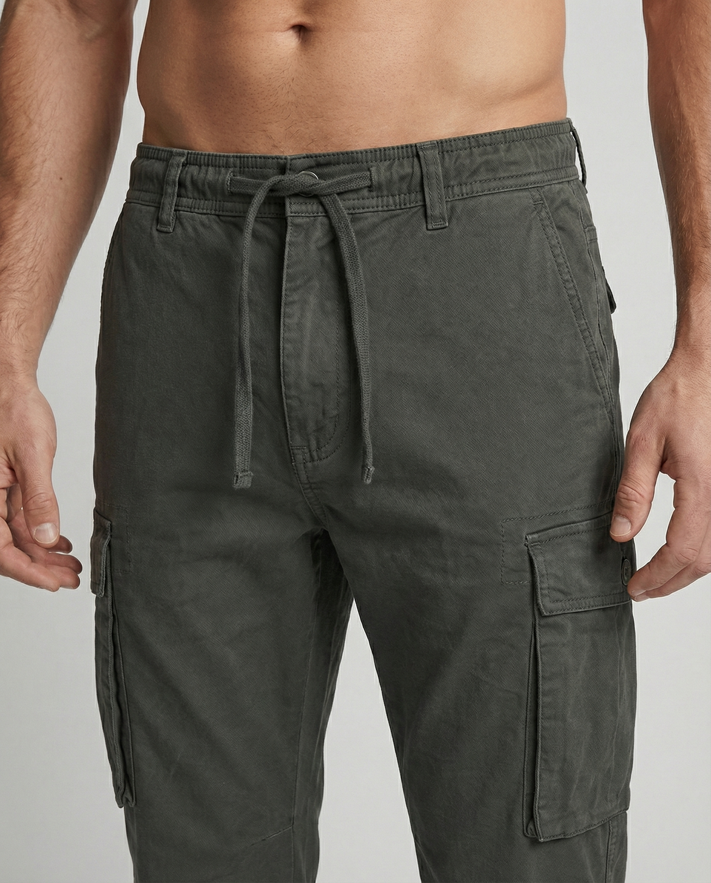 Herren Cargohose Flexibel Sommer Beige