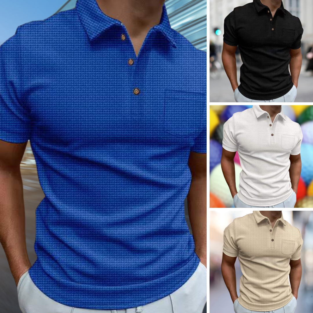 Eveloria Herren Poloshirt Strukturiert Sommer