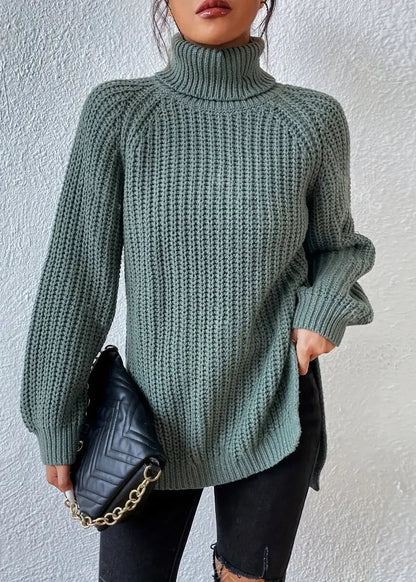 Damen Winter Rollkragenpullover Rippstruktur - Eveloria