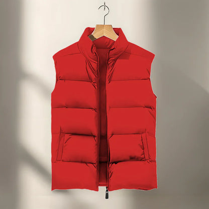 Puffer Weste | Ärmellos | Körperwärmer | Winterweste | Herrenweste-Rot-XS-Chaps Herrenmode