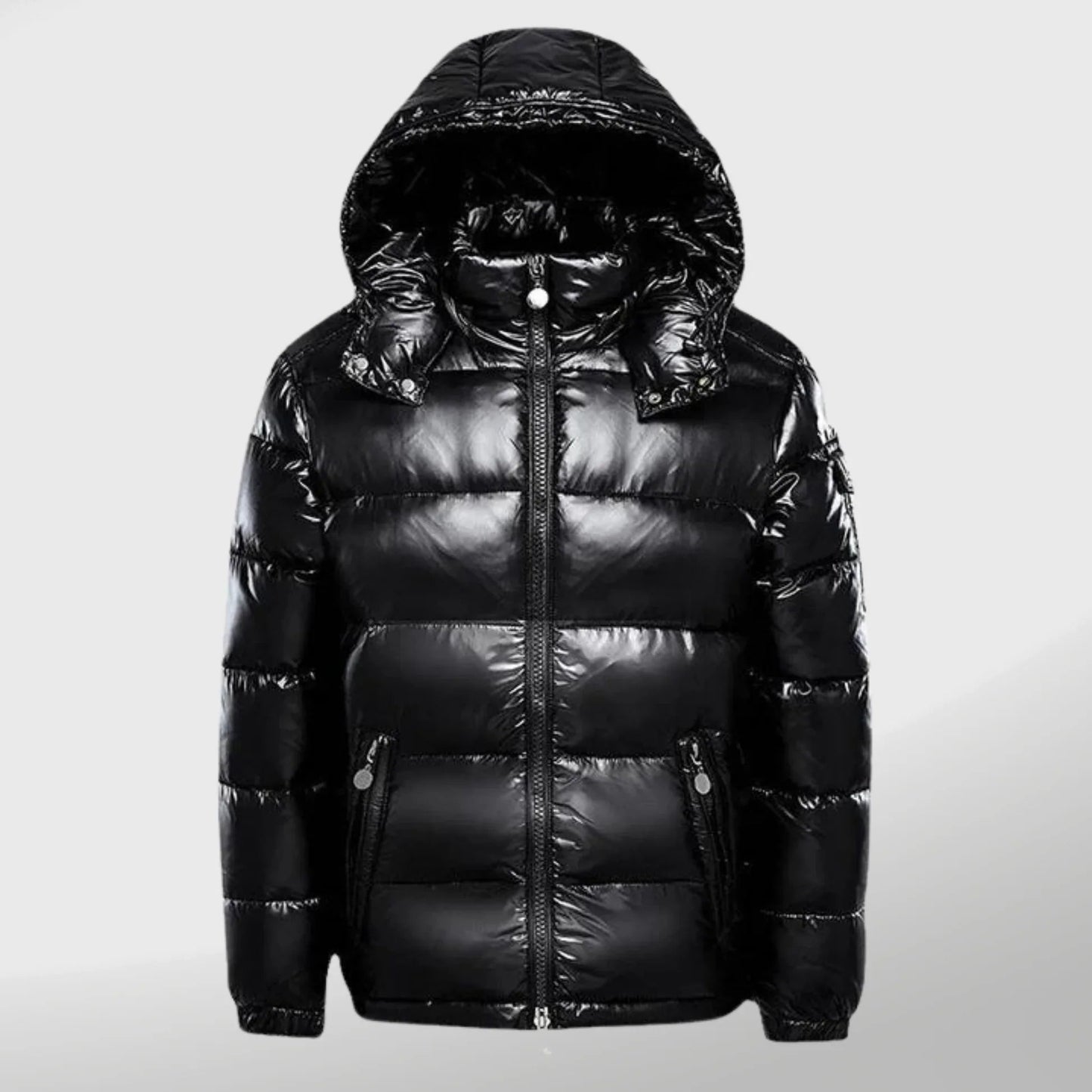 Herren Pufferjacke Winddicht Leicht Schwarz - Eveloria