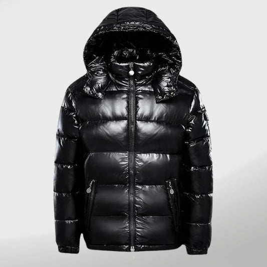 Herren Pufferjacke Winddicht Leicht Schwarz - Eveloria