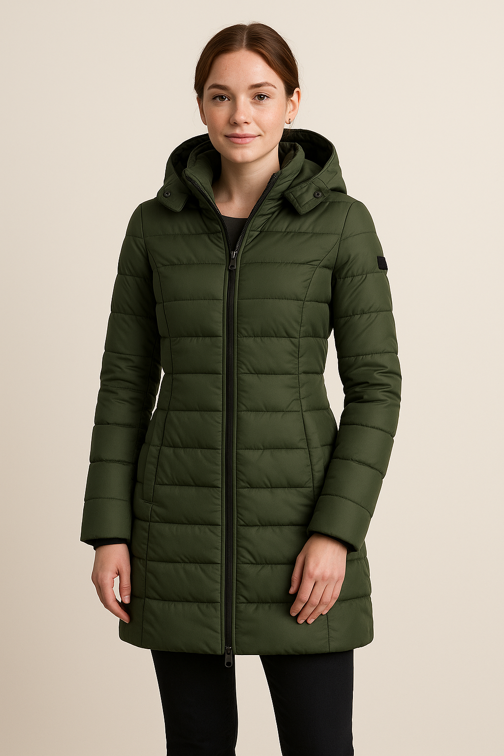 Damen Pufferjacke Wasserabweisend Lang Gesteppt