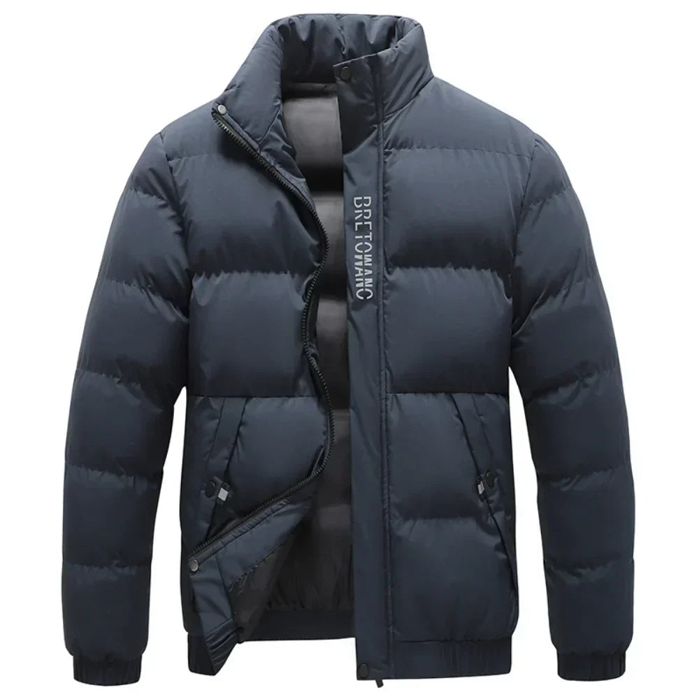 Herren Daunenjacke Gepolstert Warm Schwarz - Eveloria