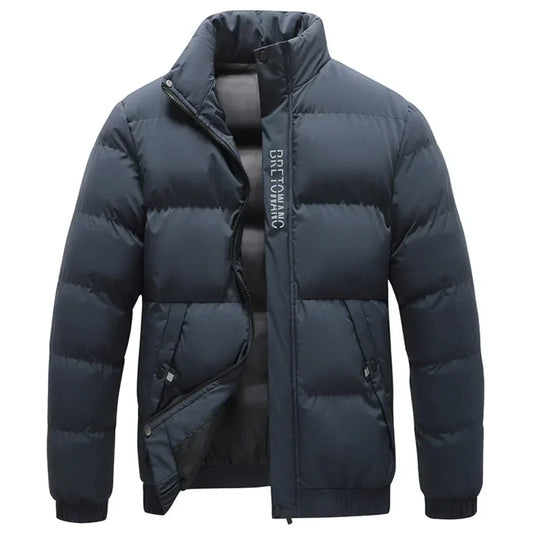 Herren Daunenjacke Gepolstert Warm Schwarz - Eveloria