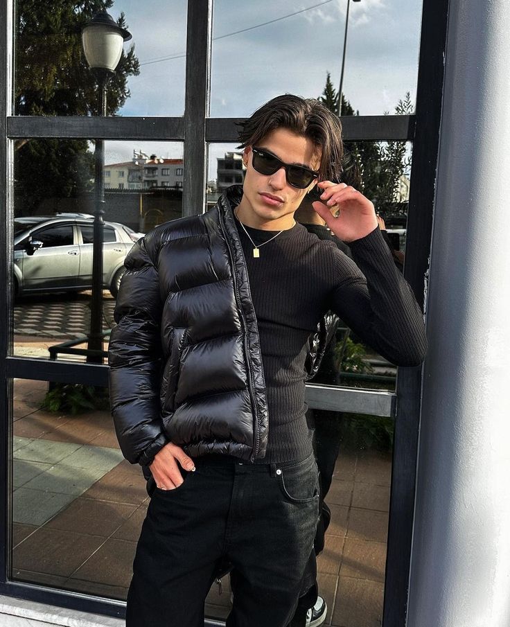 Pufferjacke – Kurze Winterjacke mit Kapuze für Herren-Chaps Herrenmode