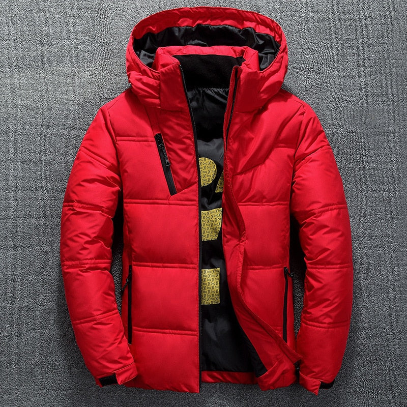 Herren Daunenjacke Warme Kapuzenjacke Schwarz - Eveloria