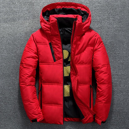 Herren Daunenjacke Warme Kapuzenjacke Schwarz - Eveloria