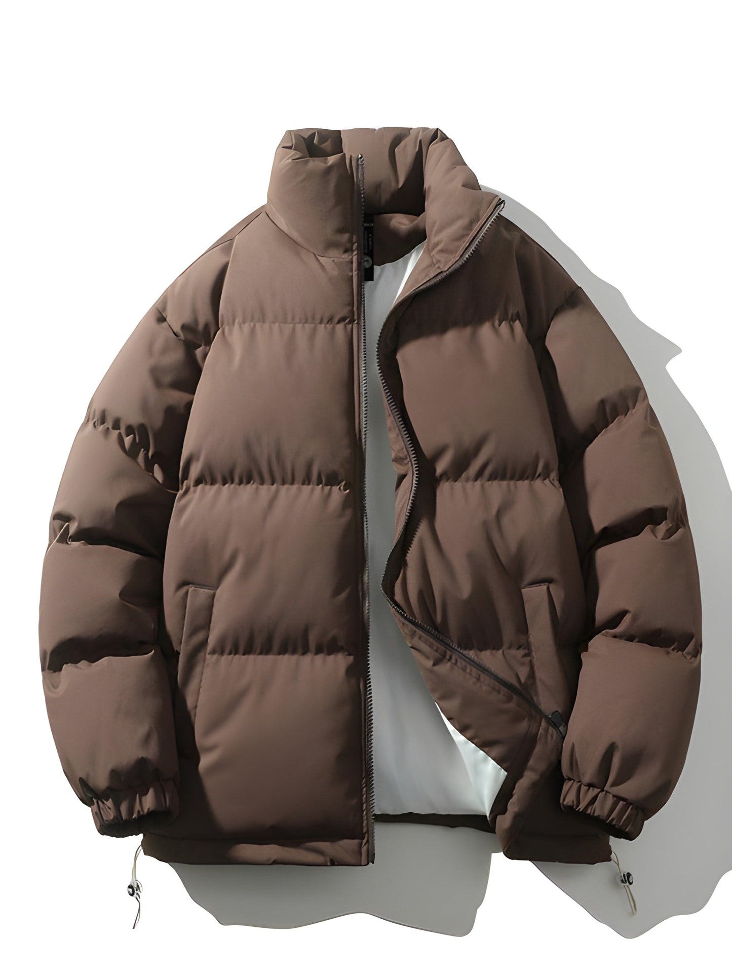 Herren Pufferjacke Warmgefüttert Übergröße Schwarz - Eveloria