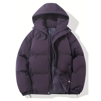 Pufferjacke – Warme Winter-Daunenjacke mit Kapuze für Herren-Lila-S-Chaps Herrenmode