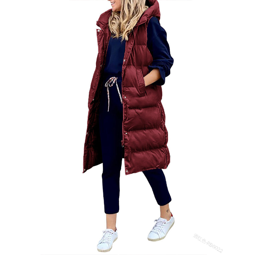 Eveloria Damen Winterweste Langkapuze