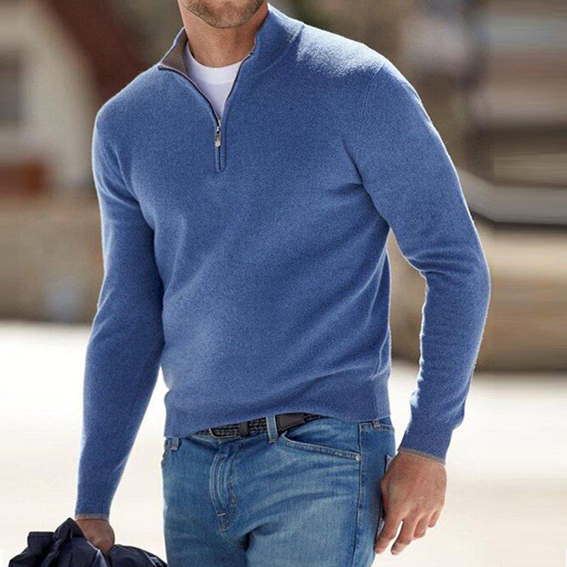 Herren Strickpullover Viertel-Reißverschluss - Eveloria